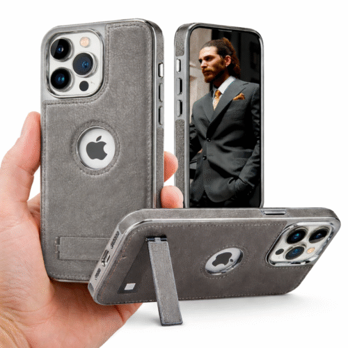 Luxury Leather With Kickstand Adjustable Stand Case For iPhone Series