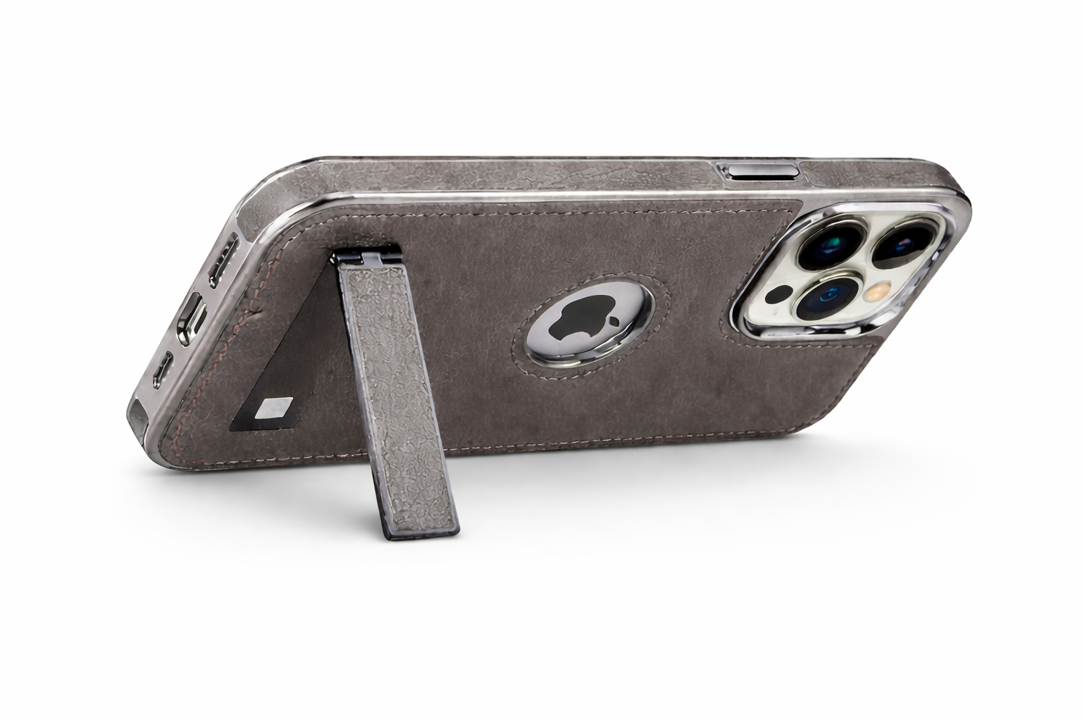 Luxury Leather With Kickstand Adjustable Stand Case For iPhone Series - Image 3