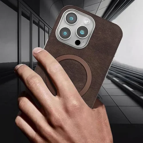 Classic Leather Vintage Magnetic Mag-Safe Case - iPhone